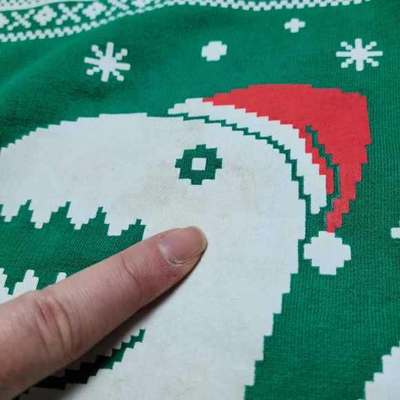 Christmas Dinosaur Sweatshirt | Ugly Sweater - Picture 7 of 9